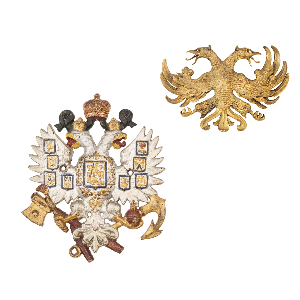 RUSSIAN CAST IRON IMPERIAL EAGLE typically cast with the double