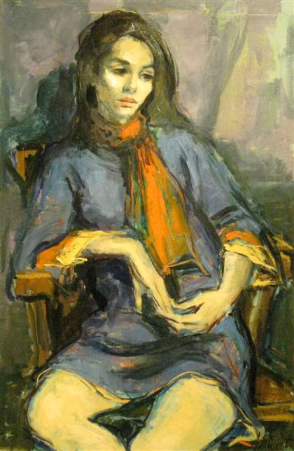 JAN DE RUTH czech american 1922 1991 GIRL IN BLUE