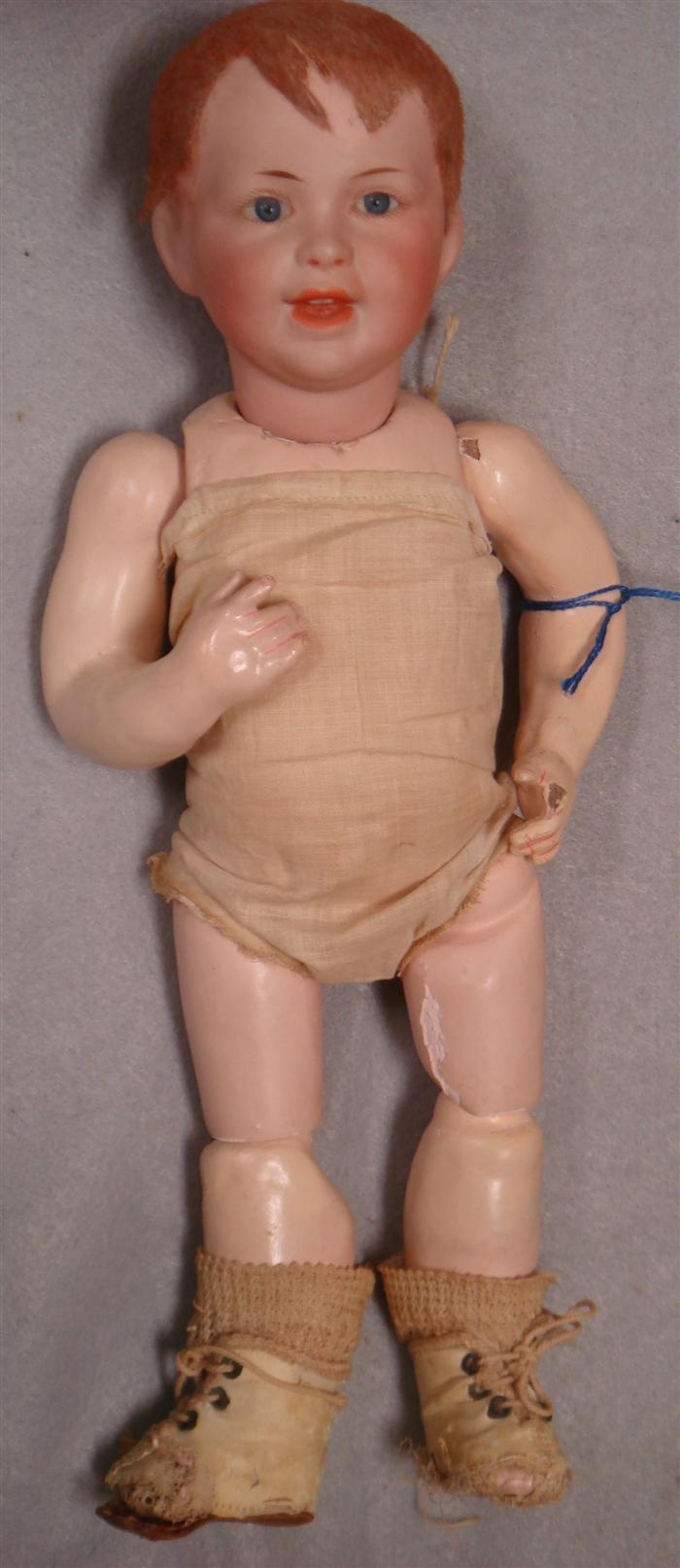 SFBJ 235 bisque boy character doll 13 h blue eyes