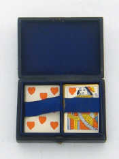 A double pack of patience cards the straight cut cards