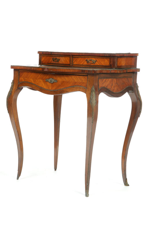 DRESSING TABLE Flame grain mahogany veneer with ormolu mounts two