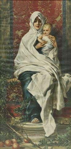 Framed religious print on canvas Madonna and Child after Nicolo