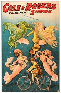 Cole Rogers Combined Shows Bicycle Acrobatics Erie Erie Litho ca