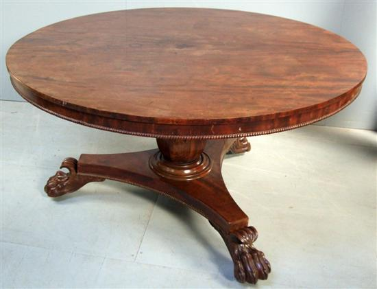 19th century mahogany tilt top circular breakfast table on octagonal