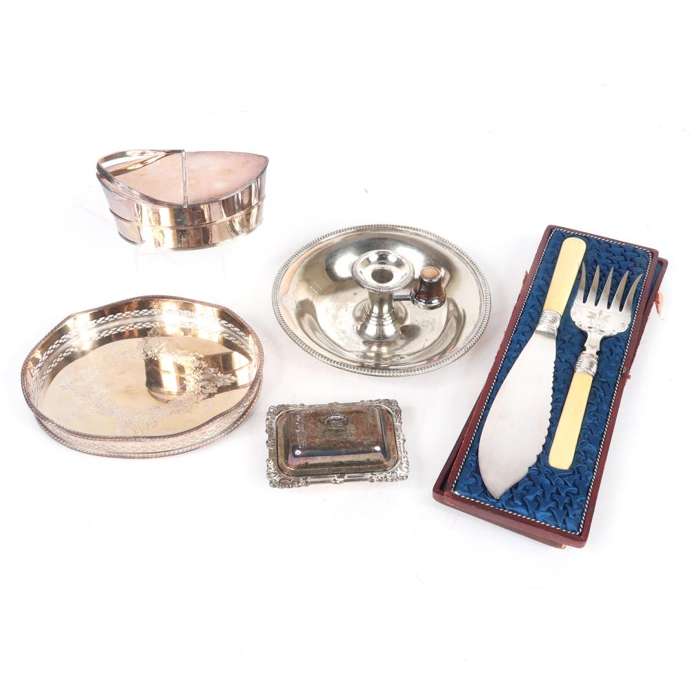 SHEFFIELD AND OTHER SILVER PLATED ITEMS 5PC 19TH CENTURY GEORGE