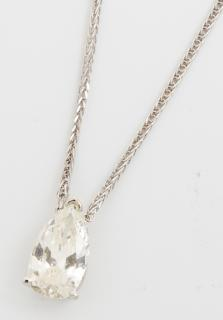 14K White Gold Pendant with a 1 08 carat pear