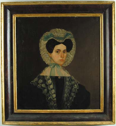 UNSIGNED Mid 19th Century ANCESTRAL PORTRAIT OF A WOMAN WITH