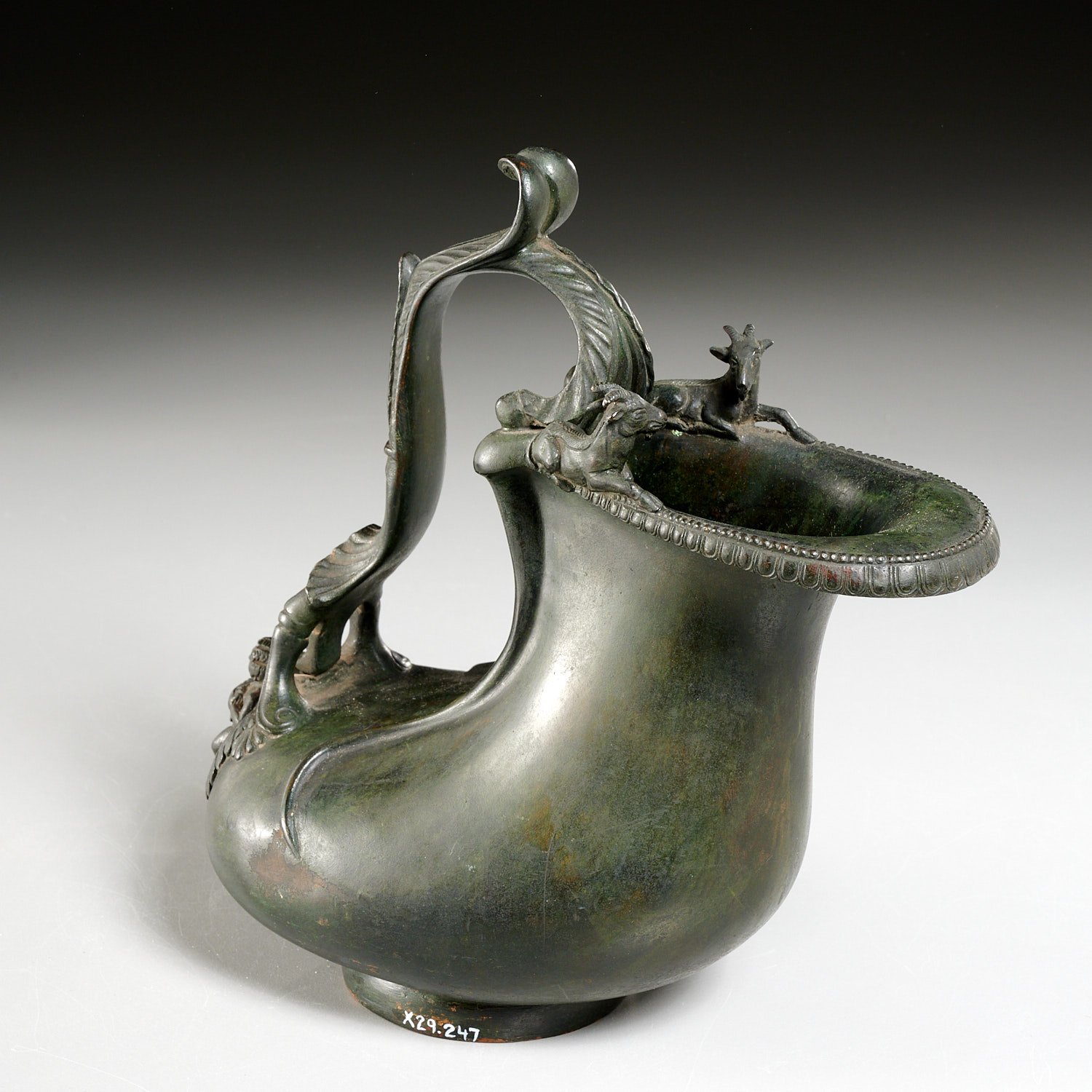 ROMAN STYLE BRONZE WINE JUG EX MUSEUM Late 19th c