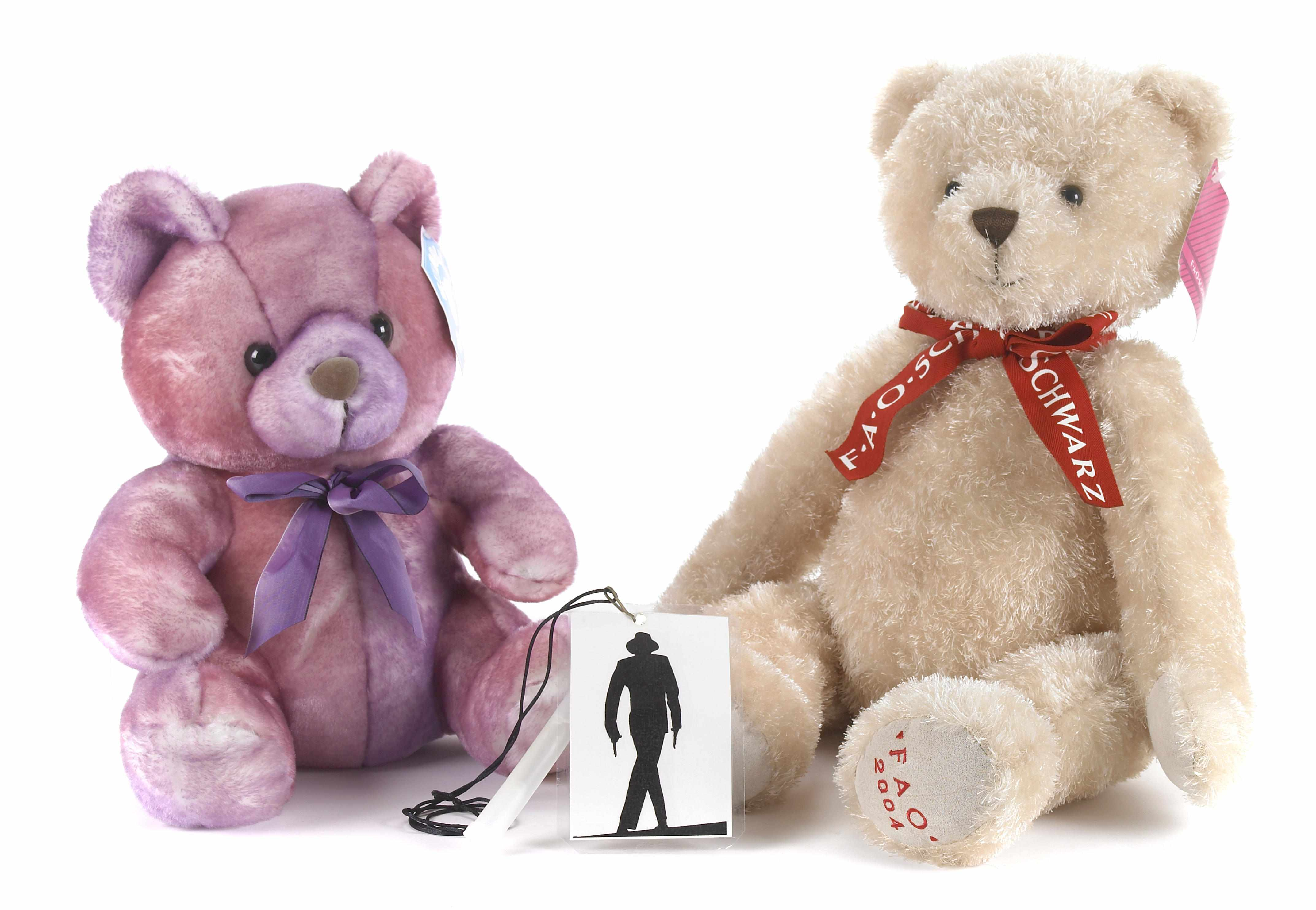 Michael Jackson backstage pass and two teddy bears Total 3
