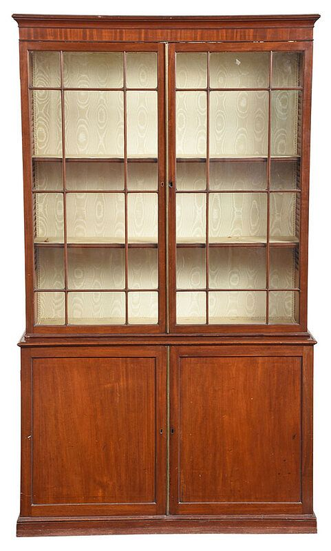George III Figured Mahogany Bookcase Cabinet British late 18th early