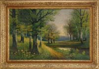 BA MARTIN American 20th Century SUMMER LANDSCAPE Oil on canvas