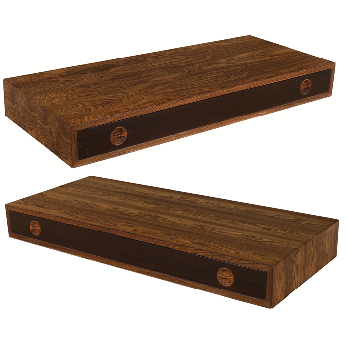 Harvey Probber wall cases pair by Harvey Probber Inc bleached