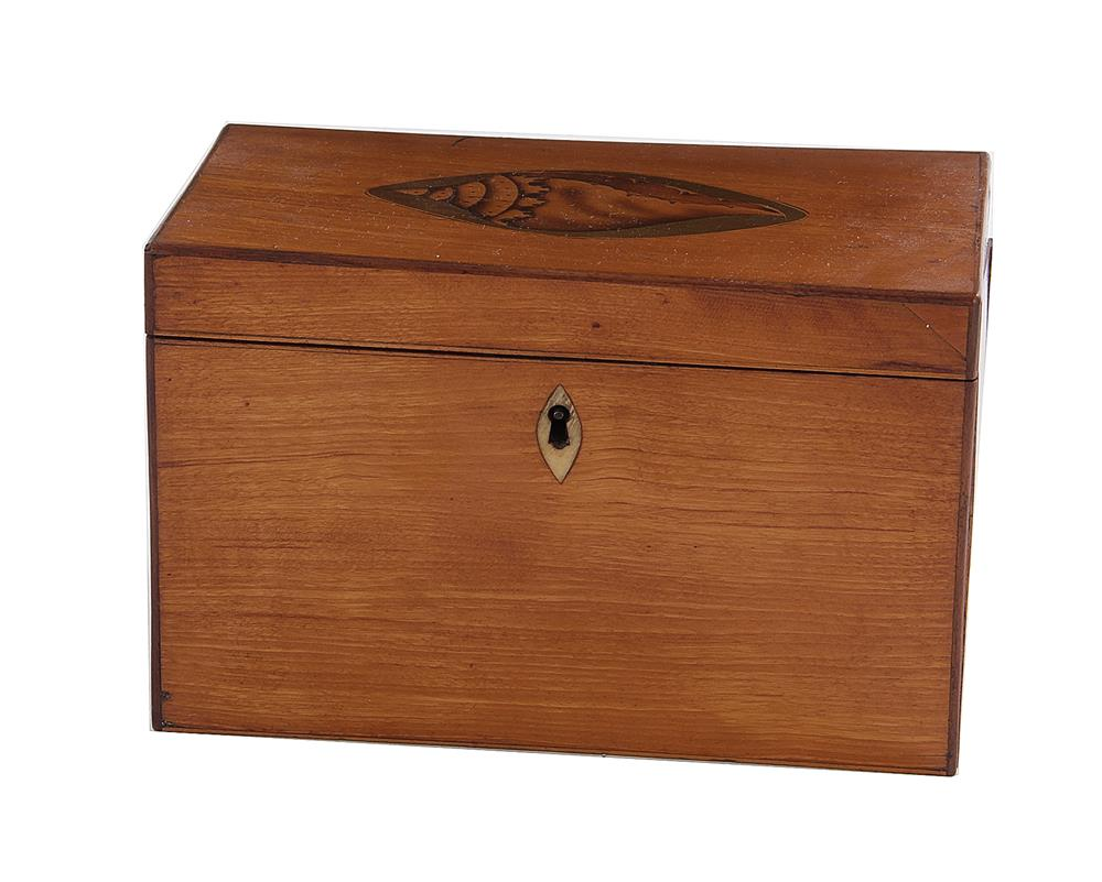 Hepplewhite inlaid satinwood document box first half 19th century shell