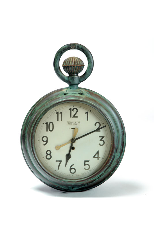 TRADE SIGN Double sided clock in the form of a