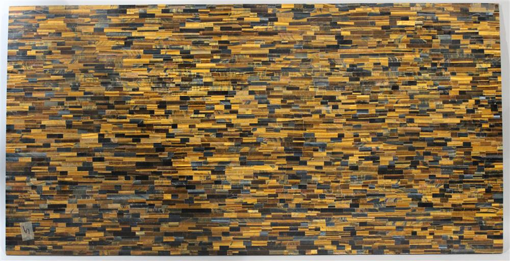 BLUE GOLD TIGER EYE GEMSTONE SURFACED PANEL rectangular panel surfaced
