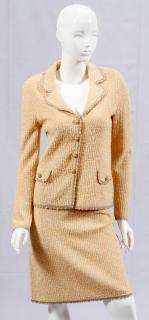 ESCADA WOOL BLEND SKIRT SUIT CAMISOLE ESCADA PINK AND PEACH