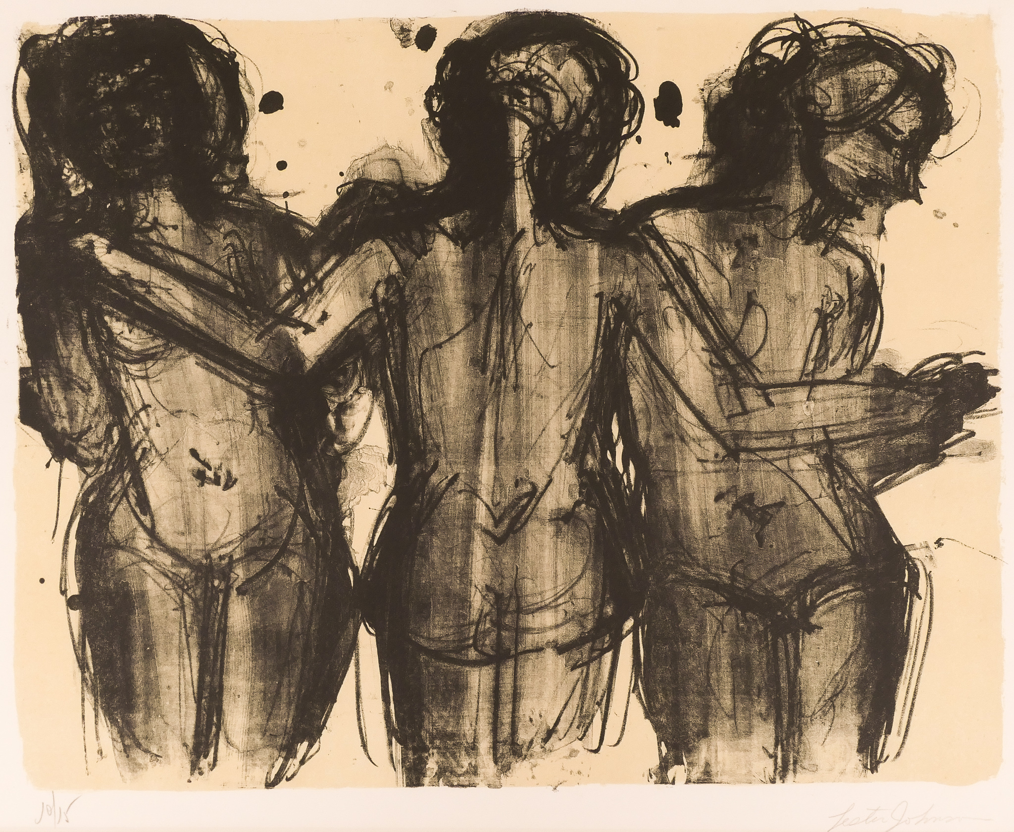 Lester Johnson 1919 2010 American Three Graces 1966 Lithograph on
