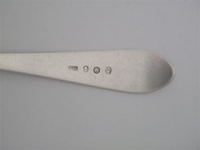 NATHAN HUNTER A pointed end tablespoon script initials JHD and
