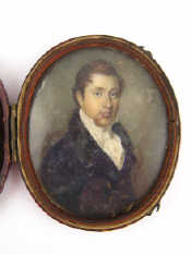 Miniature oval Portrait of a Young Gentleman British School Size