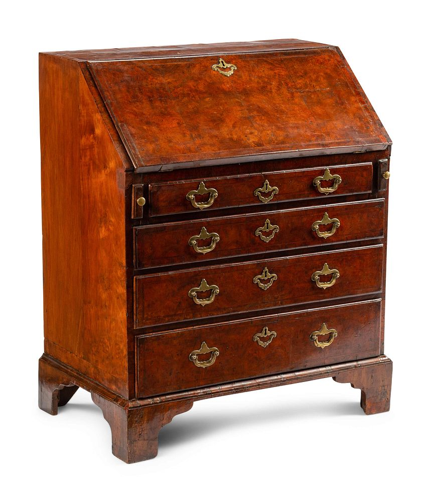 A George II Walnut Slant Front Desk A George II