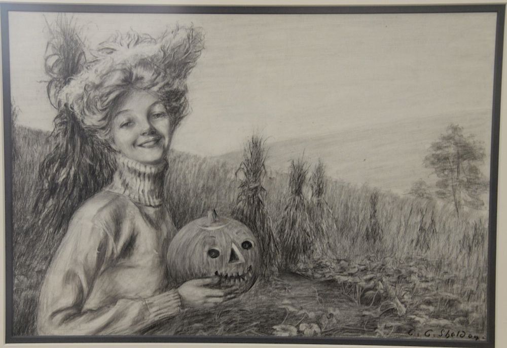 Charles Sheldon 1889 1960 pencil and charcoal on paper Hold