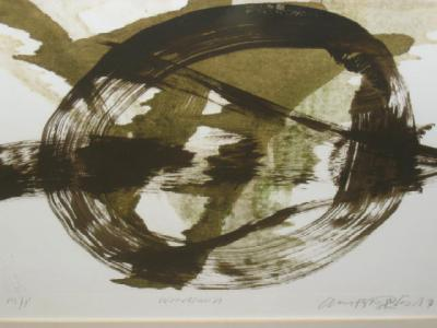 CHRISTOPHER P WOOD Woodland limited edition monoprint signed and inscribed