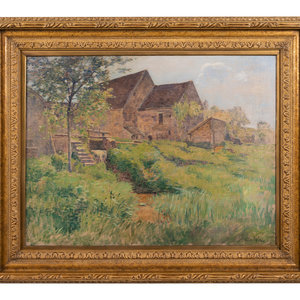 Walter Griffin American 1861 1935 Buildings France circa 1890 oil