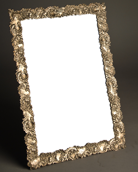 A George Shiebler Sterling Easel back Mirror having a highly