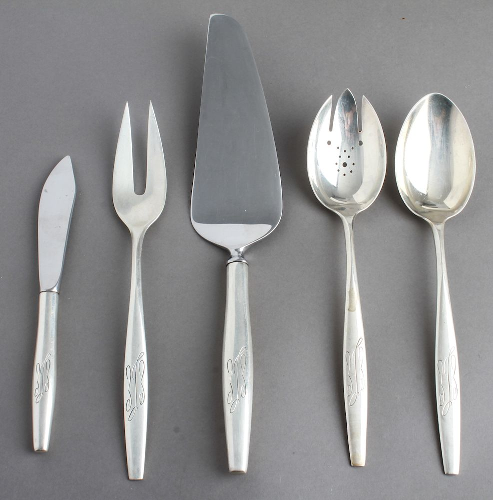 S Kirk Son Signet Silver Serving Utensils 5 Group of