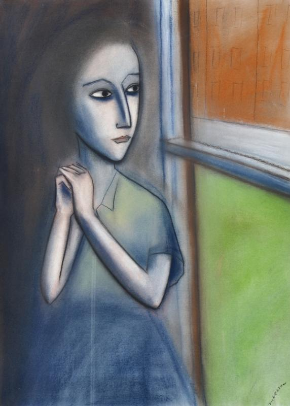 ROBERT DICKERSON BORN 1924 By the Window pastel on paper