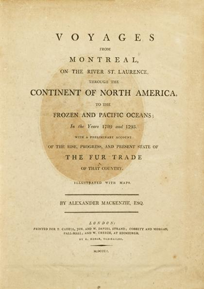 1 vol Mackenzie Alexander Voyages from Montreal on The River