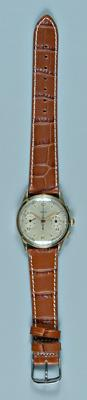 Man 39 s gold Jaeger wristwatch chronograph movement and silver