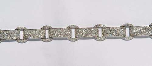 DIAMOND AND ENAMEL BRACELET CARTIER Paris ca 1930 Platinum Fancy
