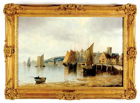 J Bale British Continental early 20th century PAIR HARBOR SCENES