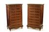 FRENCH CHESTS Pair of matching French eight drawer chests with