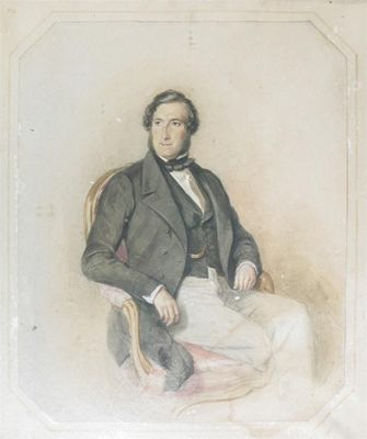 Circle of George Richmond Portrait of a gentleman seated Watercolour