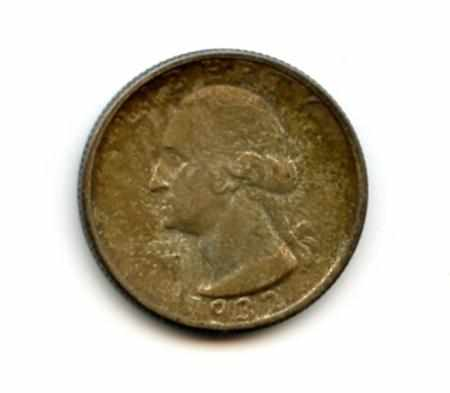 1932 D 25C Warmly and deeply patinated in mottled russet