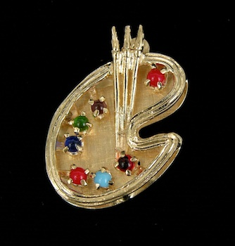 A 14k Yellow Gold Palette Charm 14k yellow gold charm