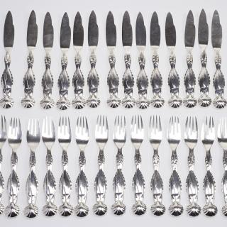 Georg Jensen Denmark sterling fish set Georg Jensen Denmark sterling