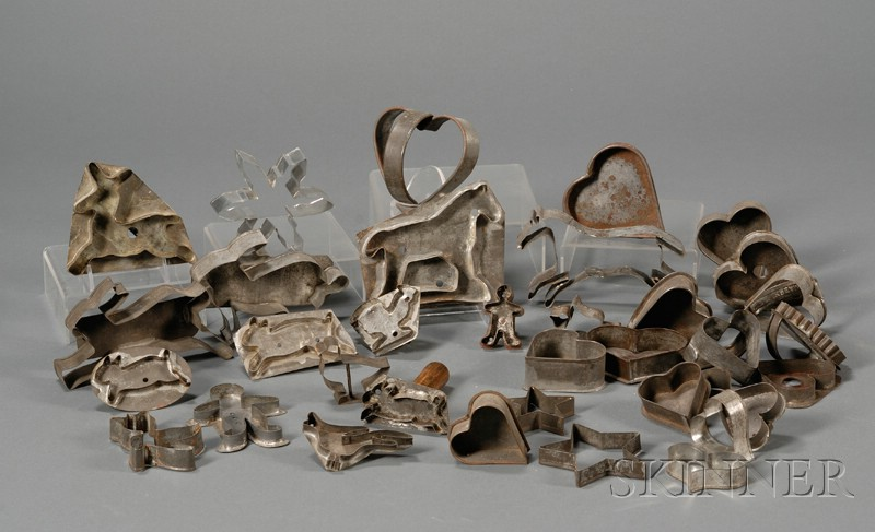 Collection of Thirty five Tin Cookie Cutters America 19th to