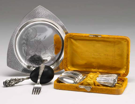 Unusual Sterling Silver Handled Darning Egg unmarked but American ca