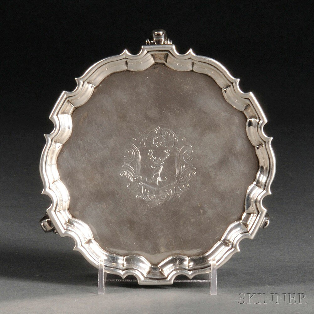 George II Sterling Silver Card Tray London 1736 37 Dennis