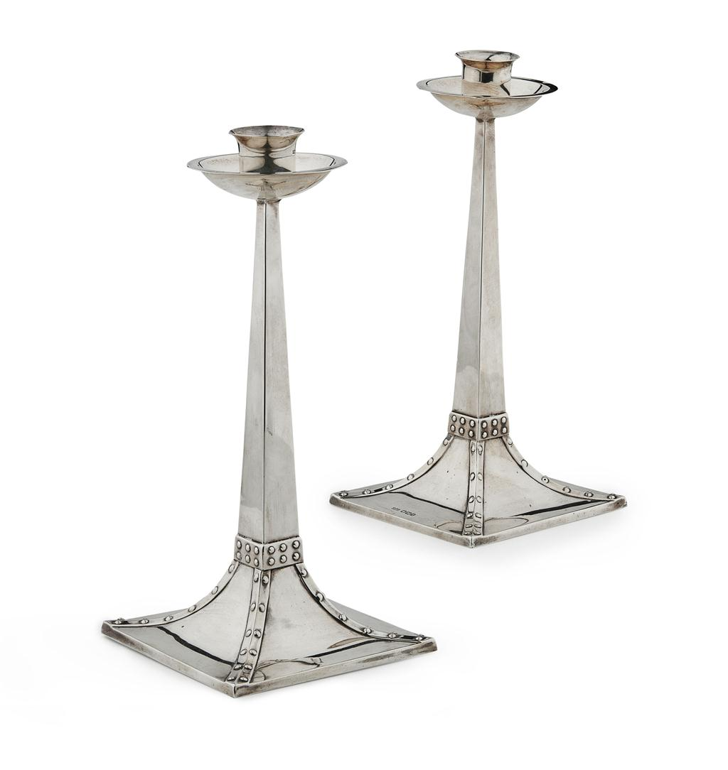 JAMES DIXON SONS SHEFFIELD PAIR OF SILVER CANDLESTICKS EARLY 20TH