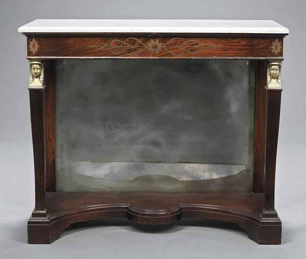 A Regency Rosewood and Brass Inlaid Pier Table early 19th