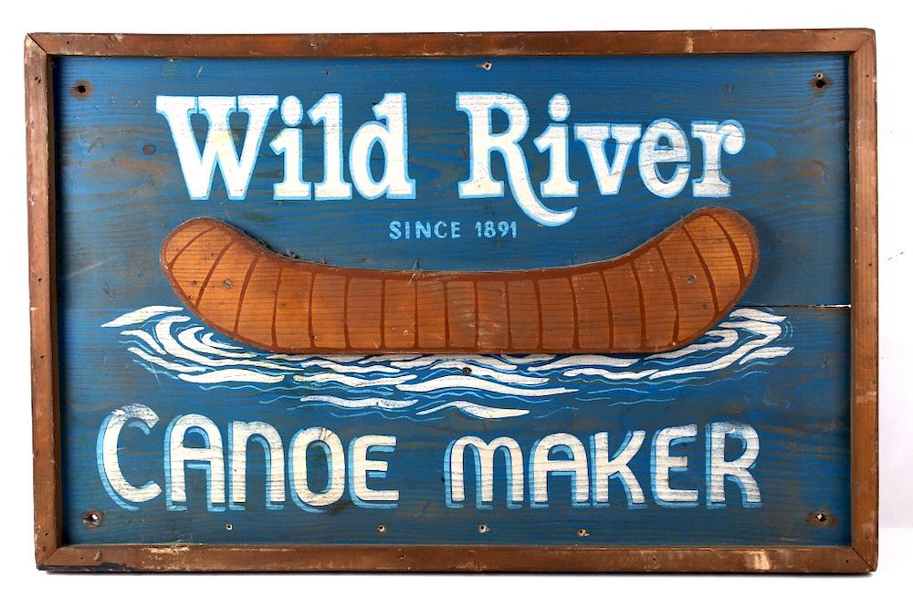 Hand Painted Canoe Maker Advertising Sign Included in this lot