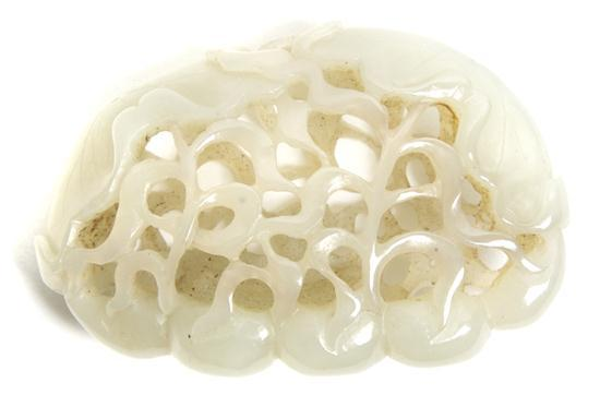 Chinese Pierce Carved Jade Toggle depicting a bird set within