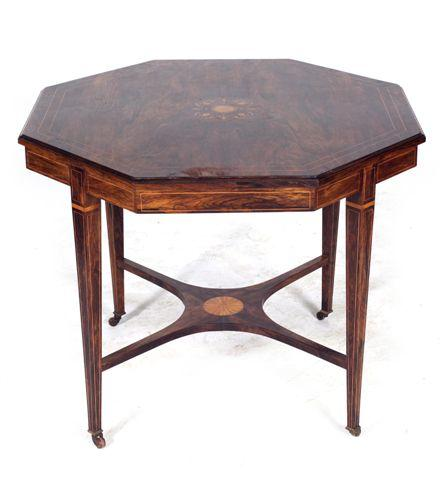 REGENCY REVIVAL INLAID ROSEWOOD CENTRE TABLE LATE 19th CENTURY the