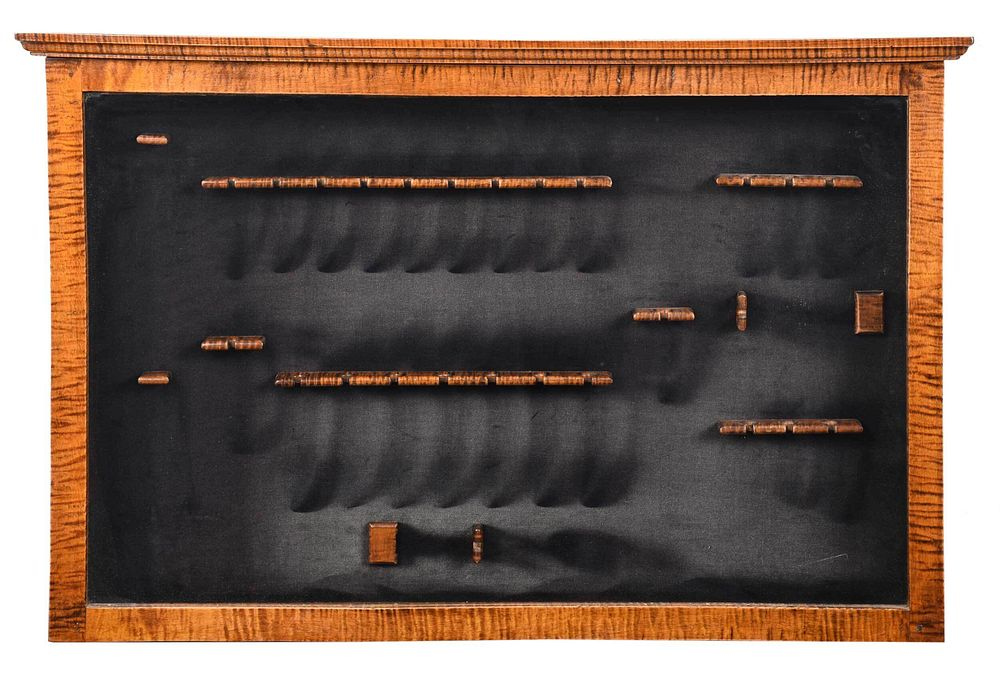 American Chippendale Tiger Maple Silver Case made by Woody Mosch