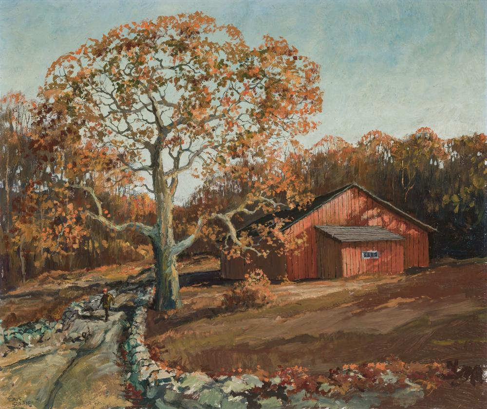 ERIC SLOANE American 1905 1985 Barn in Warren CT 1956