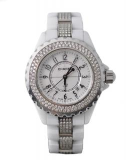 Ladies Chanel White J12 Diamond Wristwatch Chanel French founded 1909